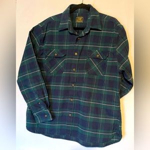 JACHS | Heritage Flannel Button Up | Blue/Green Plaid  | XL